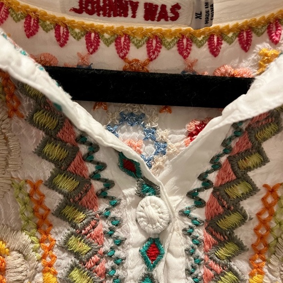 Johnny Was Festival Long-Sleeve Embroidered Georgette Tunic - Picture 9 of 14